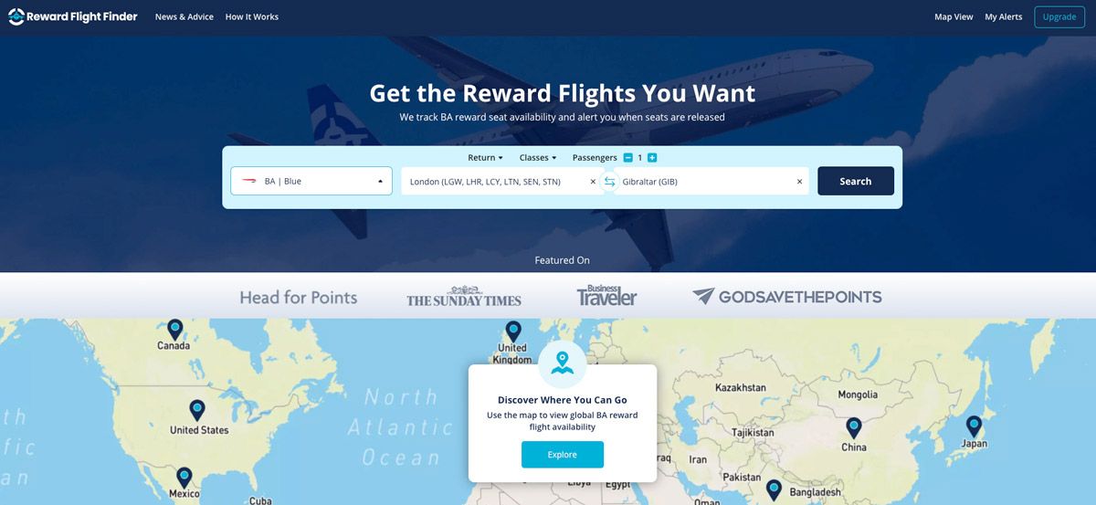 Fly To Gibraltar With Reward Flight Finder