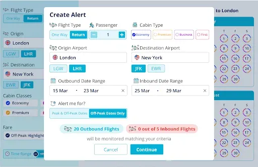 Set RFF Alerts for seats in advance